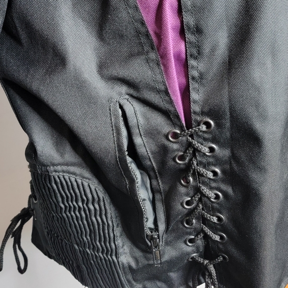 Women's Purple Textile Jacket with Side Stretch and Lacing. Size L - Picture 3 of 9